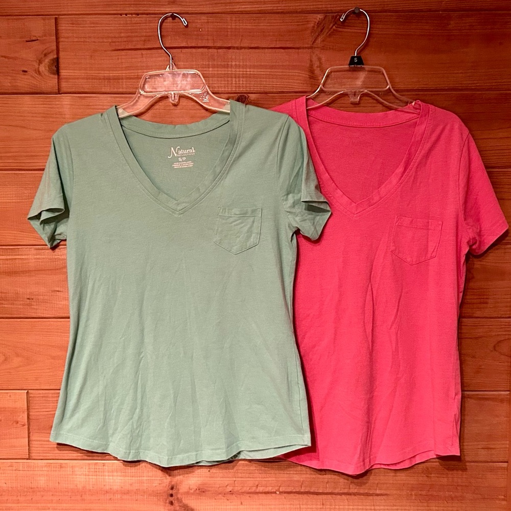 Bass Pro Shop Natural Reflections Women’s Short Sleeve V Neck T-Shirt Set Of 2